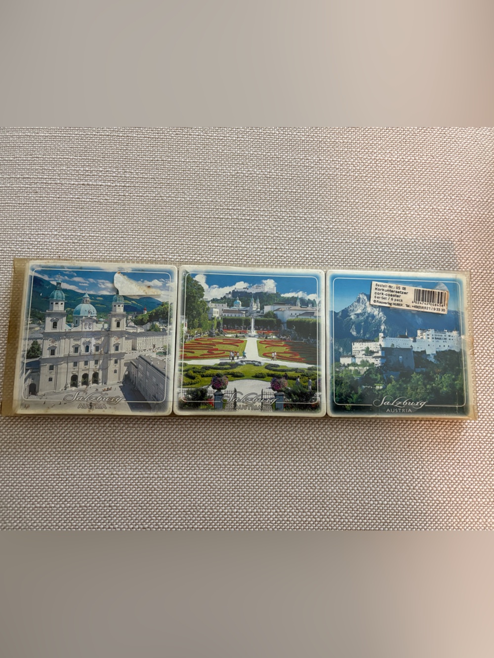 Salzburg - Austria Landscape Painting Unique Coasters - Set of 6.